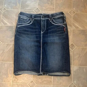 Silver Monroe jean skirt